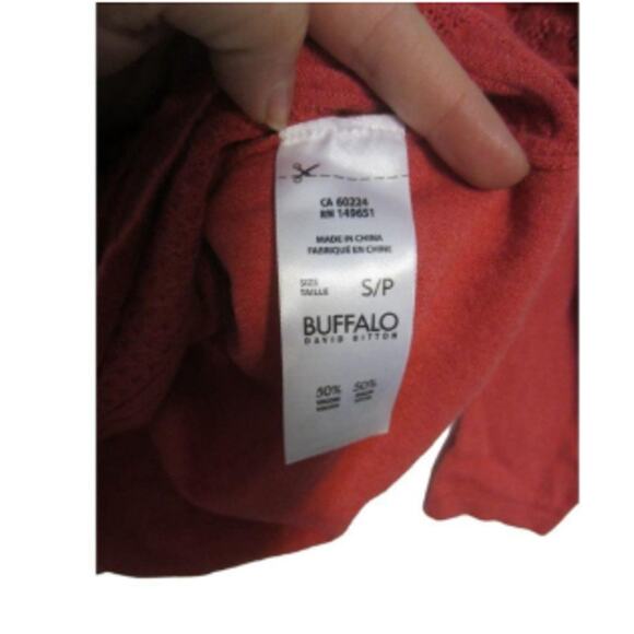 Textured Minimalist Coral Knit Sweater Buffalo David Bitton S - Picture 5 of 8